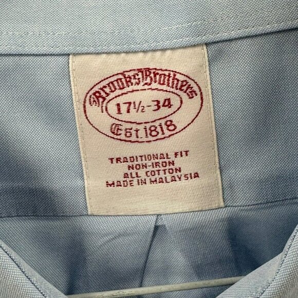 Brooks Brothers Mens Non-Iron Supima Cotton Lot Of 4 Dress Shirts Size 17.5-34 - Picture 3 of 12